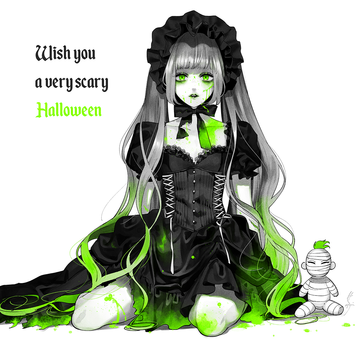 「Wish you a very scary halloween?
ロリィタ×ゾン」|馬あぐり💐カバナ④発売中！のイラスト