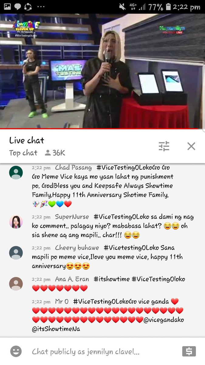 Jhenzz0408's tweet photo. Ibang happiness ang hatid ng isang @vicegandako
Happy 11th Anniversary @itsShowtimeNa
 #ViceTestingOLoko https://t.co/VL2IBbVrK2