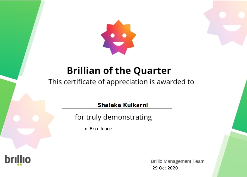 October has been pretty good! This one is huge! And I better go touch some wood. :)))))) 

#LifeatBrillio @BrillioGlobal #Growth