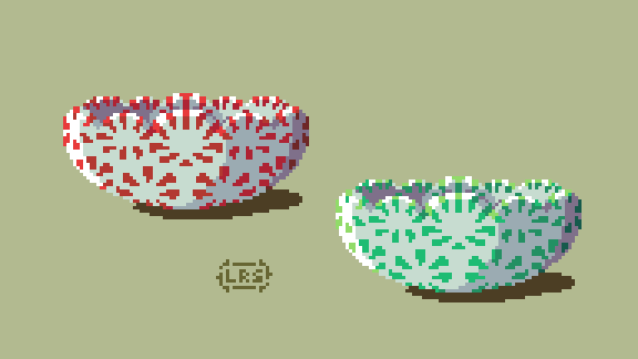 LoonRealmStudio's tweet photo. #pixel_dailies
Theme: #CandyBowl

A pair of candy bowls made out of peppermint candy.

@Pixel_Dailies | #pixelart | #PHixelart | #artPH | #aseprite https://t.co/1Tuk1VZPiF