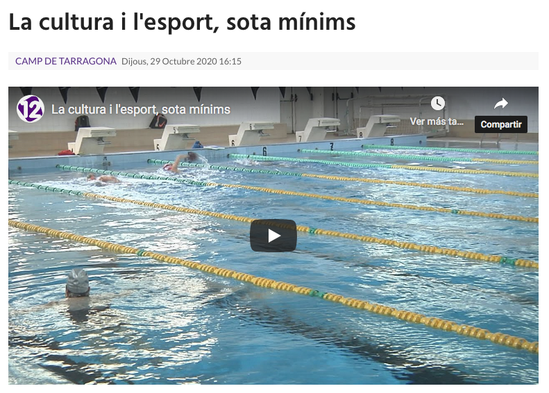 nataciotarraco's tweet photo. Després de conèixer les noves mesures restrictives marcades per la Generalitat, @tac12_tv  @ESPORTSTAC12  ens va visitar i es fa ressó de la situació crítica del sector i del nostre Club 💪 #laiguaesnostra #cntarraco 
https://t.co/Z8O1qQnOsd https://t.co/MSnePkADcj
