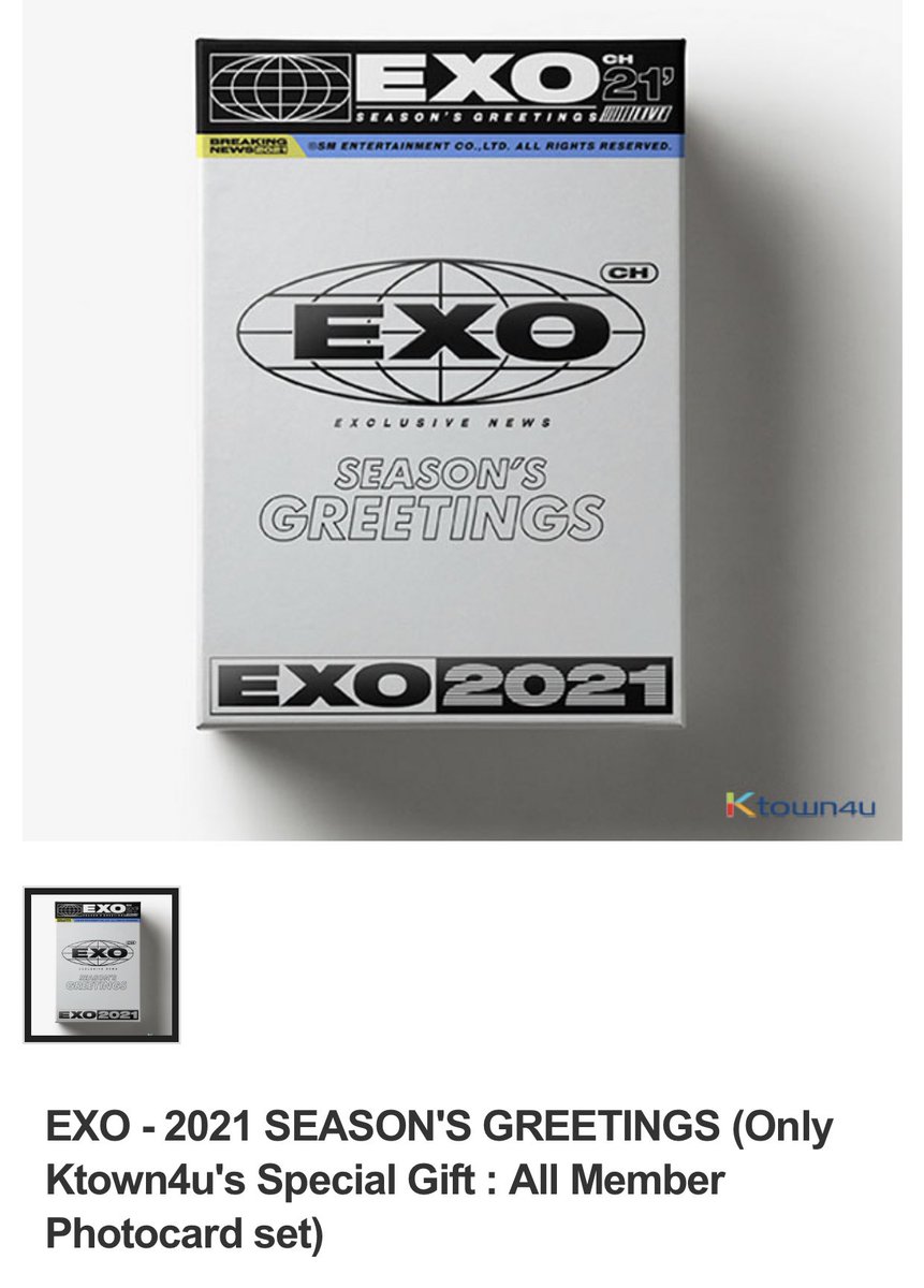 EXO 2021 SEASON GREETING pre order benefits Ktown4u - Photocard (full member)  #엑소  #EXO  @weareoneEXO  #백현  #Baekhyun