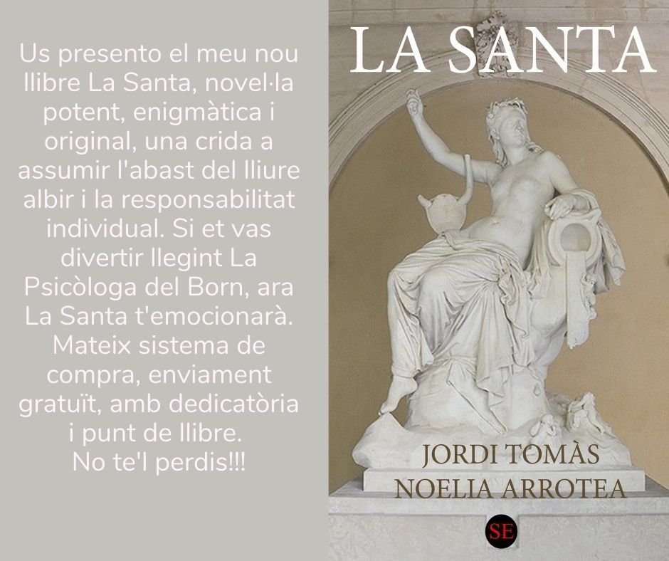 psiborn's tweet photo. Dies feiners, si t'embales després de les 22h, cal passar la nit junts; ara, els amants de cap de setmana han de ser zero km. Massa complicacions, millor llegir la meva novel·la "La Santa". Enviament gratuït, dedicada i amb punt de llibre I❤️PSIBORN. En parlem per DM. https://t.co/sACcSCZRiL
