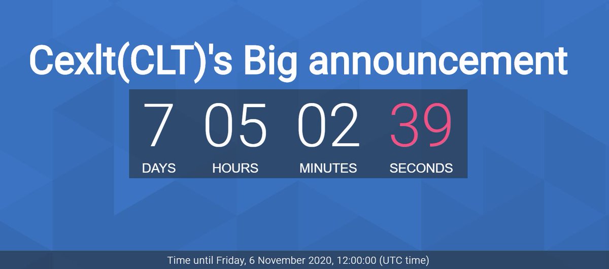We gonna announce something huge next week.
Countdown timer launched.
👉bit.ly/361TUHF