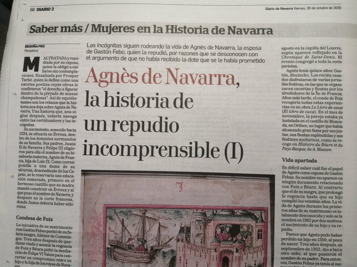 La vida de resignación y lucha de Agnés de Navarra. Hoy, en <a href="/DiariodeNavarra/">Diario de Navarra</a> la primera parte de su vida. #historia #navarra #Nafarroa #historiadenavarra