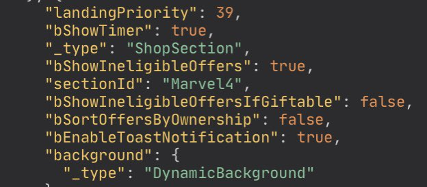 APIデータに新しく「Marvel4」セクションが追加された模様。

Marvel1、2、3は、シルバーサーファー、ブレイド、デアデビルでした。これに続き４つ目のマーベル関連スキンの近日登場が予想されます。

ゴーストライダーかヴェノムでは？との噂多数

#フォートナイト

(via @LeakySussed and <a href="/ShiinaBR/">Shiina</a>)