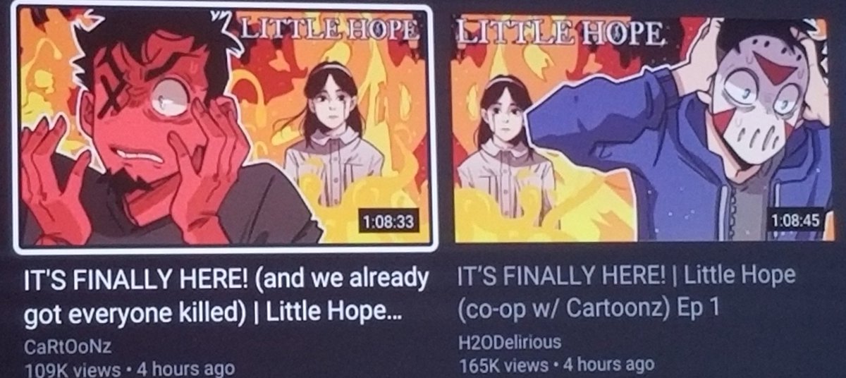 blue2wolf15's tweet photo. @_CaRtOoNz I just love how both of the thumbnails line up so perfectly. https://t.co/Rrg4tKQdL2