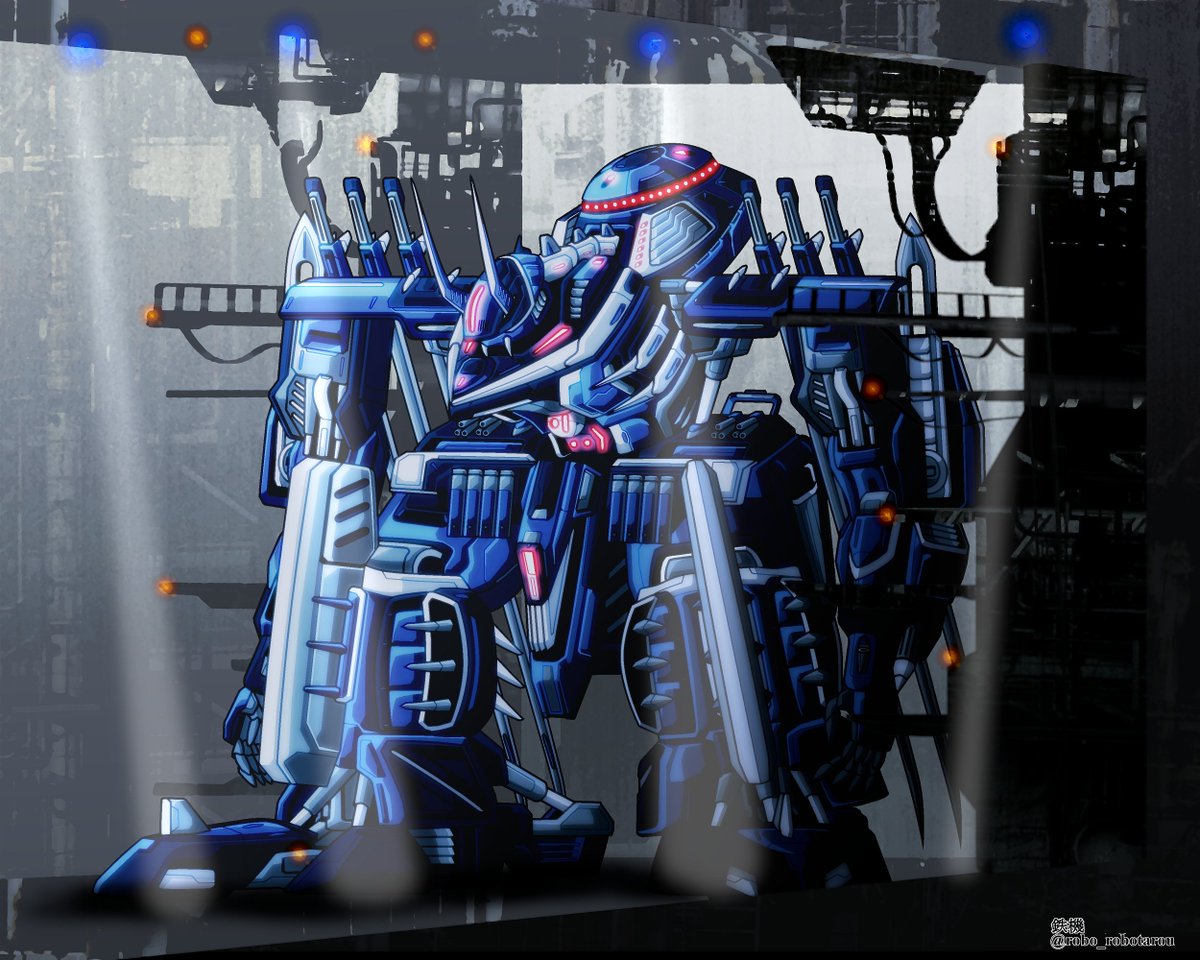 鉄機 ロボット専門イラストレーター 今月描いた絵を晒そう 今月はロボイラストばかりでしたね あとは背景イラストの作成にも挑戦し始めたり