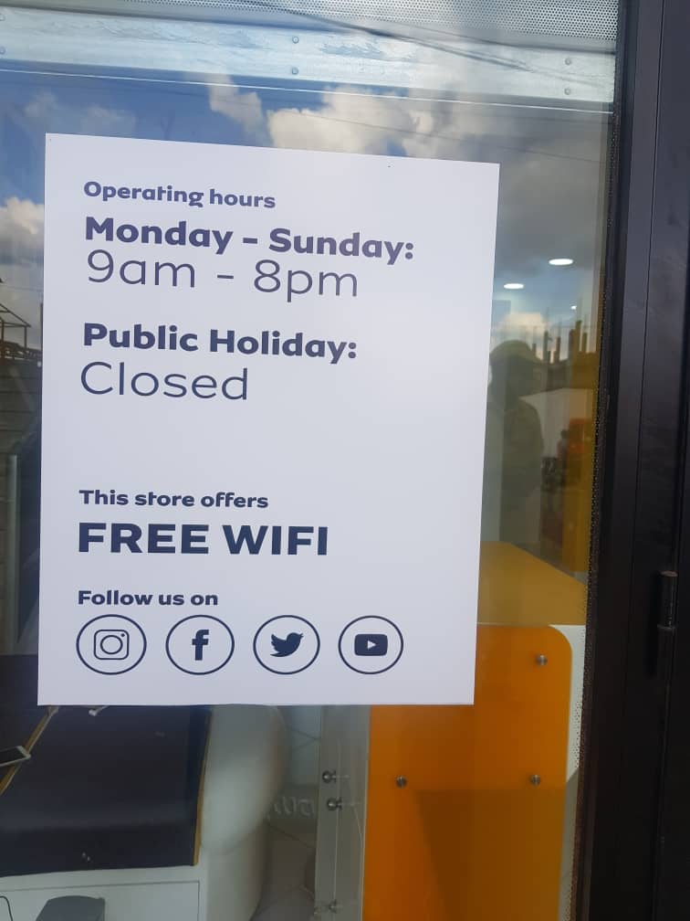 MTNCameroon's tweet photo. Open every day of the week, from 9am to 8pm, the new #MTNStore in Yaounde is a masterpiece of modernity with a spacious and friendly interior to provide each client with the best personalised experience the new digital world has to offer.
#TogetherWeManage https://t.co/tlUQvkomtV