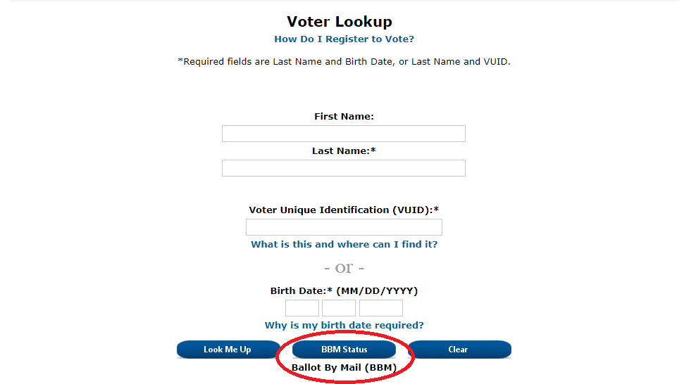 If you've already returned your mail-in ballot you can go to  http://VoteTravis.com  to see if it has been received by our office. Enter your info under "Voter Lookup" and click "BBM Status".