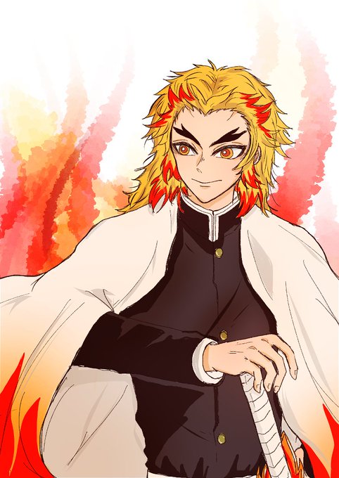 ちせ🍣さんがTwitterに投稿した煉獄杏寿郎(鬼滅の刃)のイラスト。