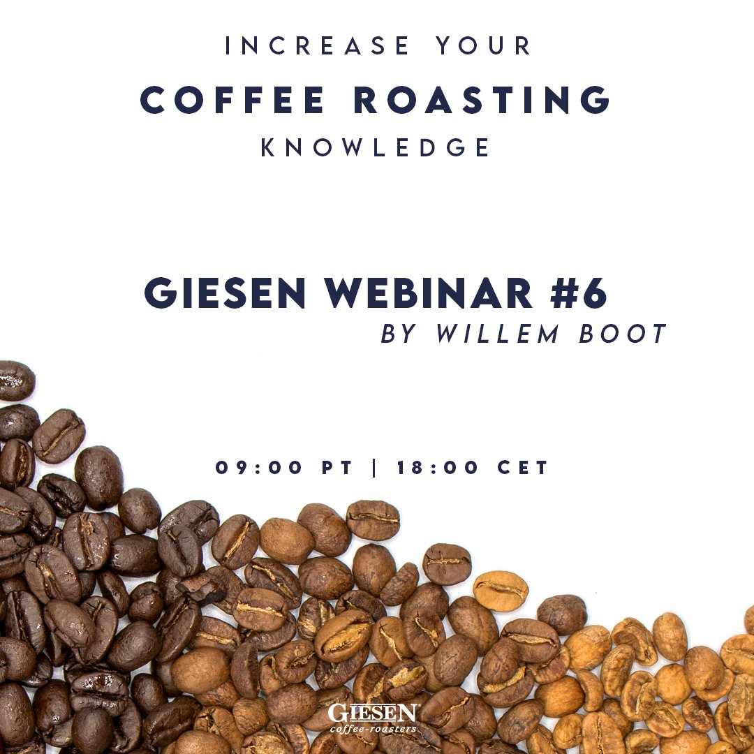 Join us for the sixth webinar from Willem Boot! Willem will cover several topics related to coffee roasting, and of course, there is room for Q&amp;A. Willem will do a live roasting session as well!
⠀
Save your seat by clicking the link: buff.ly/2TLM7bs