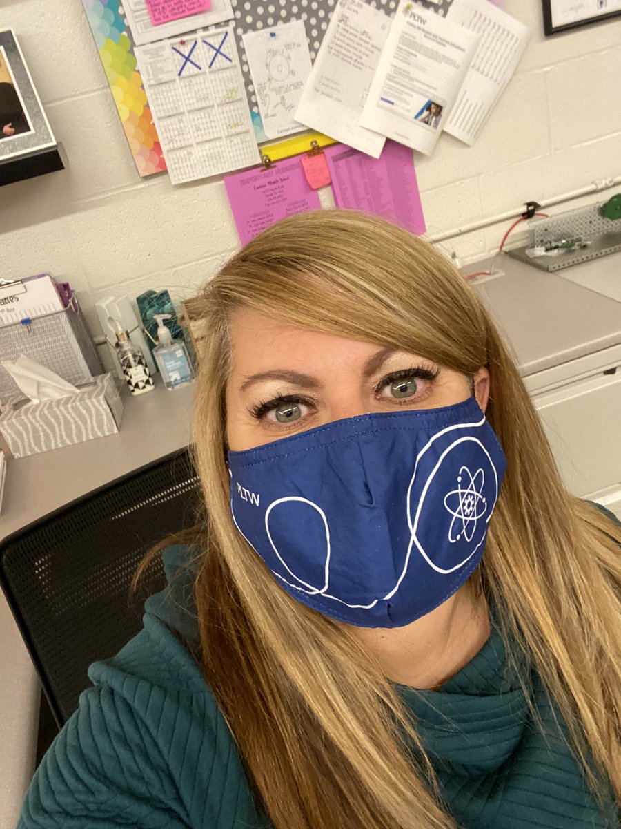 Thanks to @RSD_STEM_DigLrn I have a fabulous new mask to rock when we welcome back students on Wednesday!  #pltw #STEMrocks