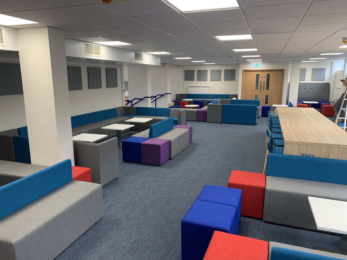 BeaulieuSchool's tweet photo. Finishing touches being made today on our new sixth form centre which we hope to open next week for our sixth form. Cafe Beau completion scheduled for mid November and external areas January 2021. Looking good. https://t.co/hJvKuM9LCA