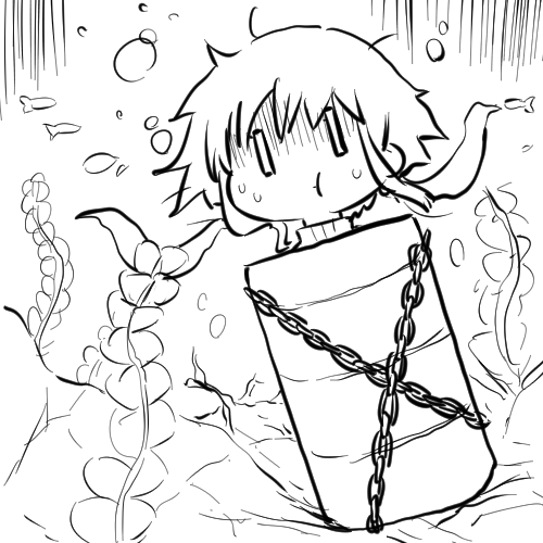 みんなに迷惑をかけたのでコンクリで海に沈められる冥界人 