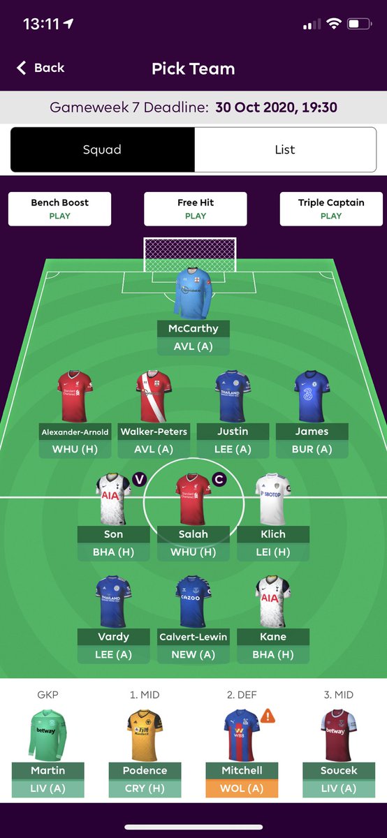 PontusE1990's tweet photo. @FPL_Swe Lycka till! Här är mitt lag denna omgång ☺️ https://t.co/lOAK7mx3bc