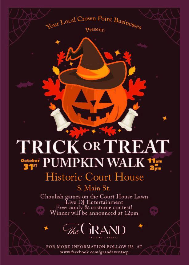 TownPlannerNWI's tweet photo. 🎃Visit the Trick or Treat Pumpkin Walk around the Historic Court House in Crown Point on Saturday, October 31 from 11am-2pm!🎃
https://t.co/S0vBaQEMk1 https://t.co/FVK2TmtaIp