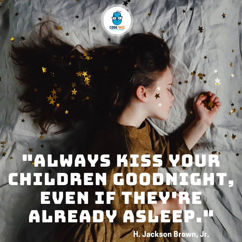 codewizreading's tweet photo. Always kiss your children goodnight, even if they're already asleep. - H. Jackson Brown, Jr. 
.
.⁣
.
#coding #minecraft #codewizreading #kidswhocode #futureengineers #robotics #java #pythoncoding #python #robloxgamedeveloper #roblox #gamedevelopment #gamedesign #draganddrop https://t.co/8nZYXkxfrr