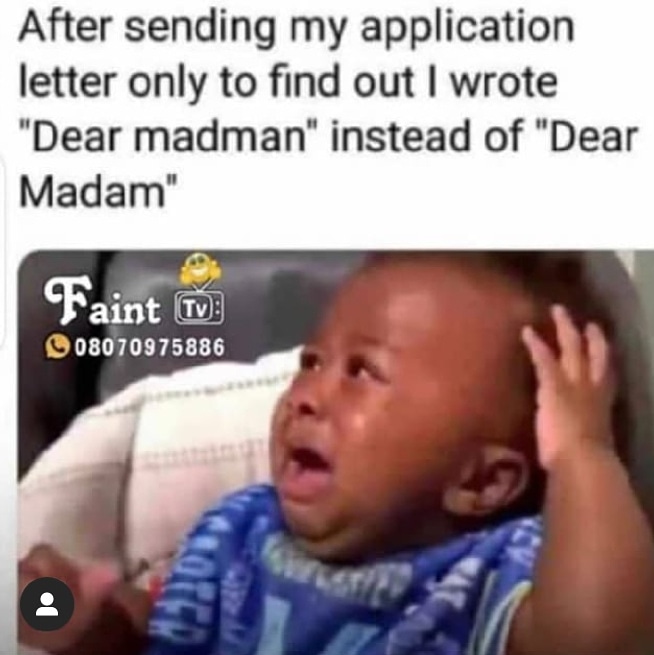 nennetworks's tweet photo. Dont be like him, check your email before sending your application.
This is important.
#jobsearch #lagosjobs #interviewtips #jobsinabuja #abujajobs #jobsinibadan #abujajobseekers #portharcourtjobs #jobalert #lagosjobseekers #postjobsforfree #freejobposting #hiring #MadeinLagos https://t.co/PejTQYLZfo