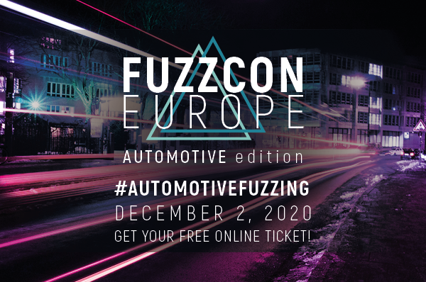 CI_Fuzz's tweet image. We don’t want to wait until next year for the next #FuzzConEurope.

That’s why we are inviting you to FuzzCon - #Automotive Edition on December 2nd. This event will be all about #automotivefuzzing. 
Completely free and online. 

Reserve your seat at fuzzcon.eu 🎟️