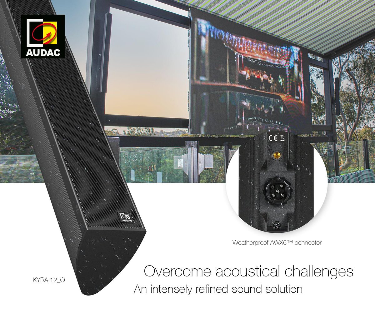 CUK_installedAV's tweet photo. New @AudacAudio Kyra 12 outdoor column speaker. 12x2” high quality drivers, 120w rms, 123dB SPL, perfect for acoustically challenging spaces. Shipping soon.  #installedsound #outdooraudio https://t.co/6Ep4CHUPEn