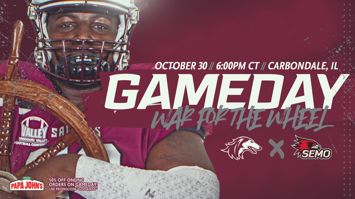 SIU_Football's tweet photo. Are you ready, Saluki Nation? It's GAMEDAY! #WarForTheWheel

🆚 SEMO
🕕 6:00pm CT
🏟 Saluki Stadium
📺 KFVS-12, ESPN3
📻 WCIL-FM 101.5
📊 https://t.co/9vzr3JFv5B https://t.co/gAW983LpKg