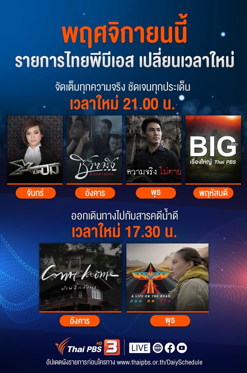 O Xrhsths Thai Pbs Sto Twitter à¹€à¸›à¸¥ à¸¢à¸™à¹€à¸§à¸¥à¸²à¹ƒà¸«à¸¡ 6 à¸£à¸²à¸¢à¸à¸²à¸£à¹„à¸—à¸¢à¸ž à¸š à¹€à¸­à¸ª à¸ˆ à¸