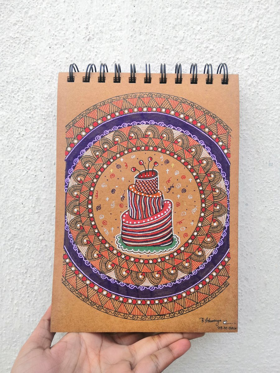 IRadjendirane's tweet photo. Prompt : Cake 🎂 mandala
#MyXfactor #cakes #mandala #therapy #meditation #passion #relaxation #inktober2020 https://t.co/oI7LX028HX