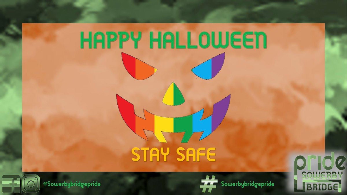 The Sowerby Bridge Pride committee would like to wish you all a safe and spooky Halloween weekend.
👻🎃 
 #Halloween￼ #HalloweenPride #loveislove #gay #lesbian #bisexual #pansexual #asexual #transgender #nonbinary #pride #sowerbybridgepride