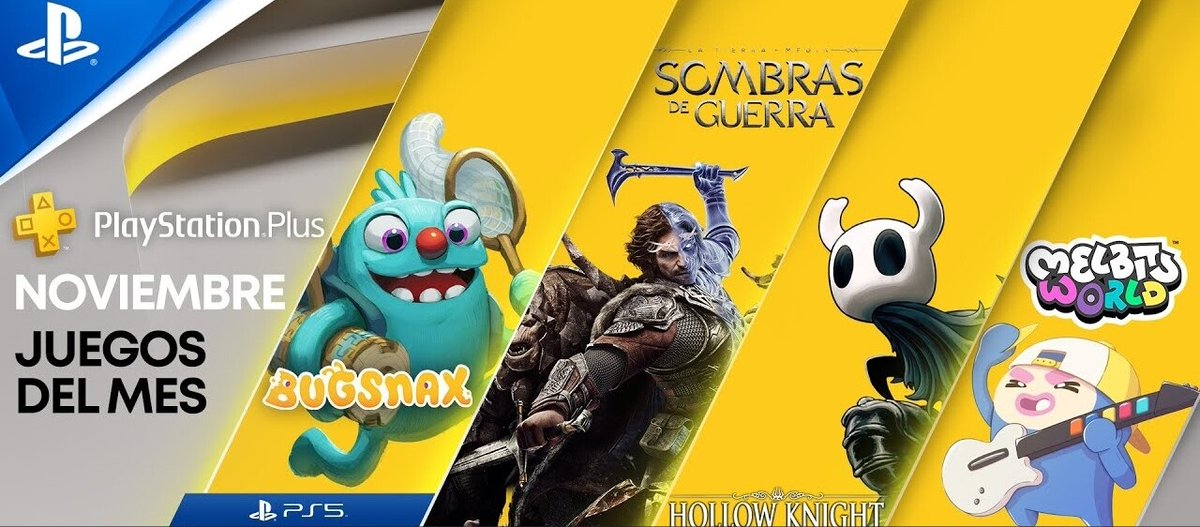 MasAllaDJuegos's tweet photo. 🔸 Fueron revelados los titulos de PlayStation Plus para el mes de noviembre, siendo en PS4, La Tierra Media Sombras de Guerra, Hollow Knight Edición Corazón Vacío y Melbits World. En PS5 estrena Bugsnax hasta enero.

#PS4 #PS5 #PSPlus #ShadowOfWar #HollowKnight #MelbitsWorld https://t.co/q3pJxQwYhR