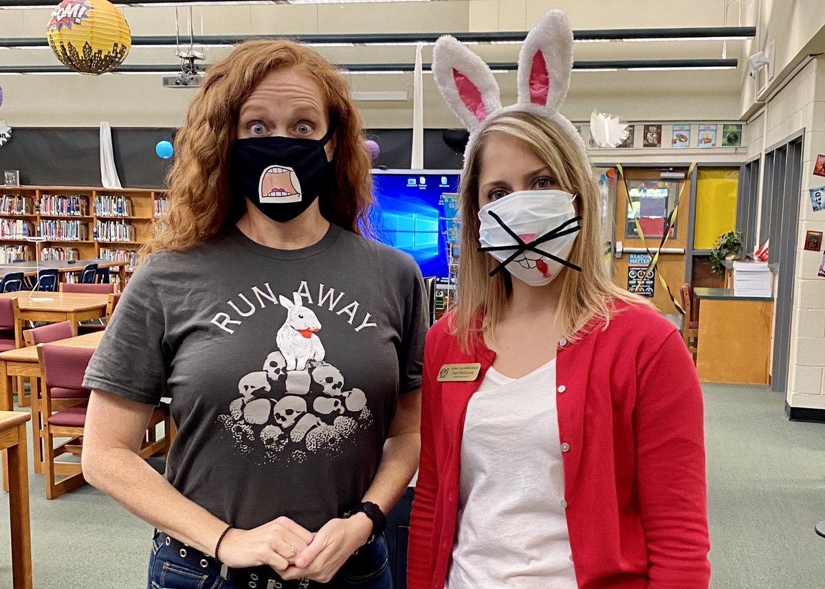 Lori_McGovern's tweet photo. Red Ribbon Week scary costume day. If you know, you know! @indiancreekmid @AskAdam3 #ncssbethebest @JenniferHTowns #ncss_lms https://t.co/REebiWXt8w