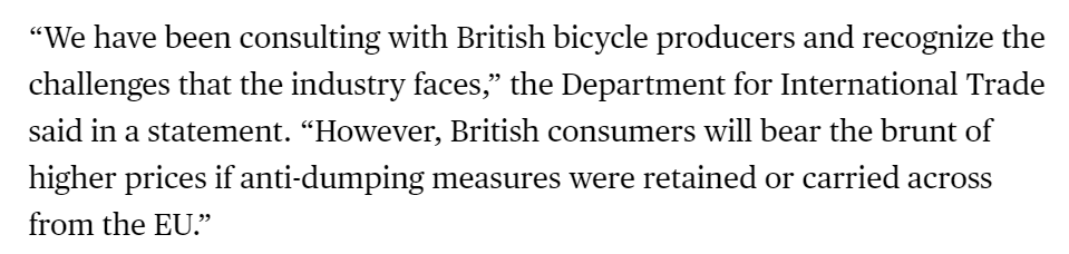 The govt says it's doing this to benefit consumers with cheaper bikes. But the local producers (perhaps unsurprisingly) warn of inferior quality, threats to safety from poorer builds 5/