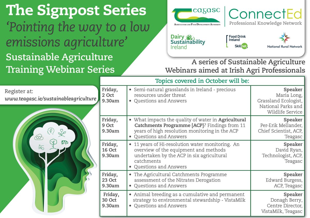 Teagasc Environment (@teagascenviron) on Twitter photo Looking forward to this mornings #thesignpostseries webinar at 9.30am. Donagh Berry, Centre Director <a href="/VistaMilk/">VistaMilk Research Ireland Centre</a> will focus on animal breeding as a cumulative & permanent strategy to environmental stewardship. Register teagasc.ie/sustainableagr… Looking forward to this mornings #thesignpostseries webinar at 9.30am. Donagh Berry, Centre Director <a href="/VistaMilk/">VistaMilk Research Ireland Centre</a> will focus on animal breeding as a cumulative & permanent strategy to environmental stewardship. Register teagasc.ie/sustainableagr…