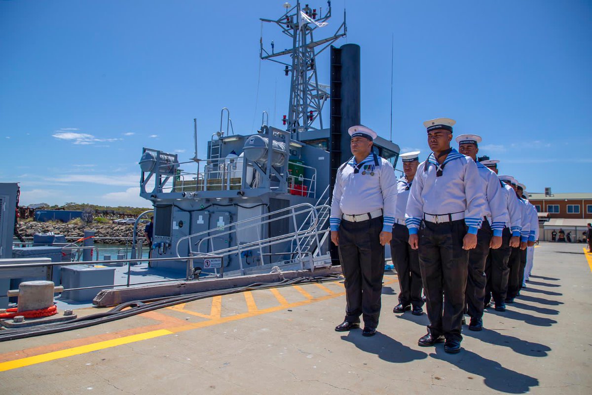 CDF_Aust's tweet photo. Tonga is the latest of our #ADFPartner nations to receive a new Guardian-class Patrol Boat under the #PacificMaritimeSecurity Program. Pleased to work together to deliver this maritime capability &amp; training through #YourADF &amp; industry partners to boost security in the region 🇹🇴🇦🇺 https://t.co/NqzRrOeJg2