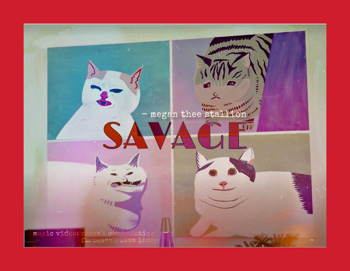 nessascatart's tweet photo. ‘SAVAGE’ M/V TEASER 
song by megan thee stallion
mv directed by @nessascatart 
mv acted by @nessascatart ft. @NessasLavaLamp 
owned by @VanessaMerrell @MerrellTwins @veronicamerrell https://t.co/QmNlnvf5ly