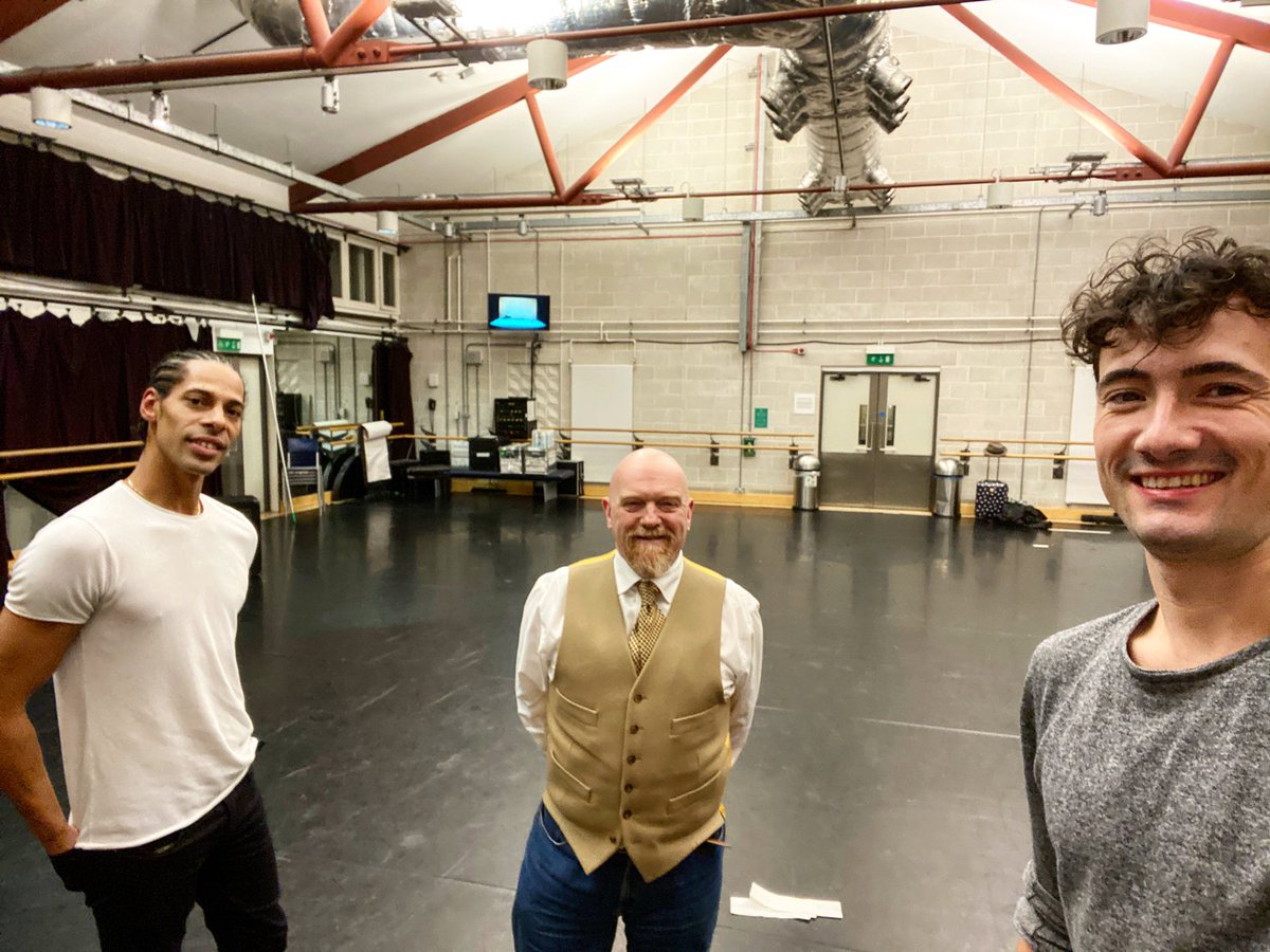 Socially distanced selfie with Tyrone Singleton &amp; Tom Rogers in the Sir Fred studio <a href="/Sadlers_Wells/">Sadler's Wells</a> - it was a pleasure and an honour to be a guest on their Tom and Ty Talk Podcast.  Will post a link when the podcast is published. #tomandtytalk #grahamwatts #brb #ballet