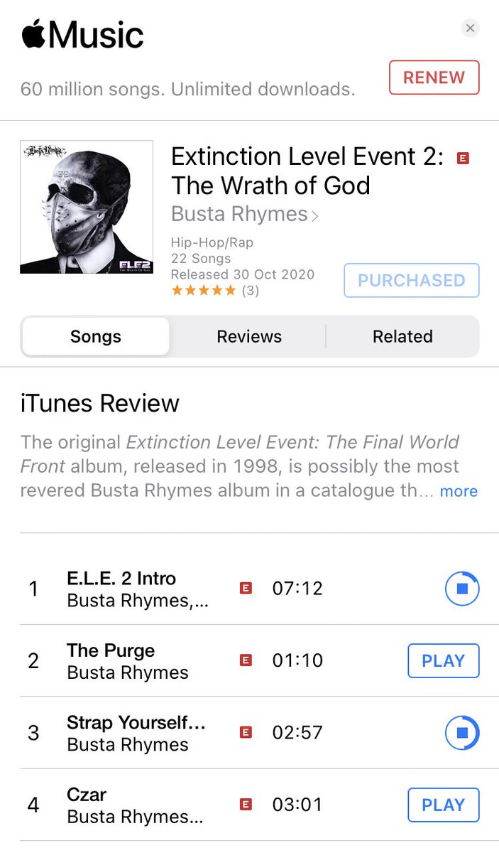 whoa!#ExtinctionLevelEvent2TheWrathOfGod is hands down the most lyrically impressive and tightly produced rap album I’ve heard in the last ten years. Nothing comes close. My rating: 🎤🎤🎤🎤🎤 https://t.co/WPLsh8d6ia