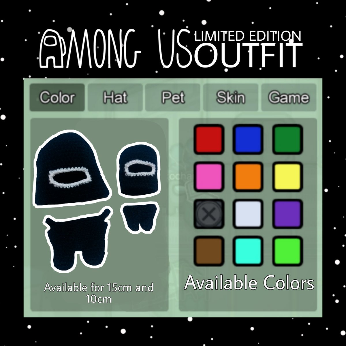 ParkClothesLine's tweet photo. - AMONG US LIMITED EDITION OUTFIT -
We are opening 5 slots for this collection for this whole november! 😊
🐾Item: #AmongUs Outfit
🐾ItemCode: AUO15/AUO10
🐾Colors: See photo below
🐾Applicable doll size: 10-15cm
🐾ITEM AVAILABLE TILL NOV.30
#DollClothesPH @weareoneEXO https://t.co/vEVUpPPjZM