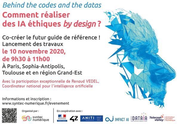 📣 « Définissons ensemble les bonnes pratiques visant à développer et utiliser des IA respectueuses des valeurs éthiques fondamentales ». 
🔜 @syntecnumerique organise avec ses partenaires une grande session d’intelligence collective, venez partager vos éléments de réponses !
