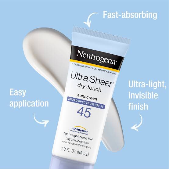 This is Neutrogena ultra-sheer sunscreen. it's chemical and it's lightweight, so it doesn't leave a white cast and it isn't oily. All skin types can use it.And many more.Active Ingredients in chemical sunscreen includes:1. Avobenzone.2. Octinoxate.