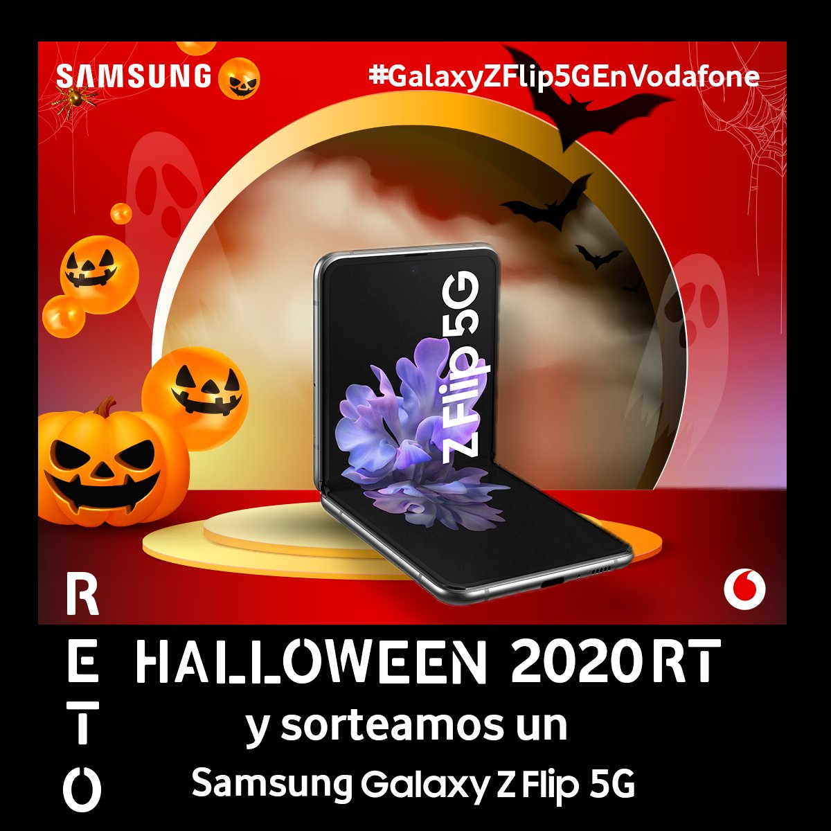 vodafone_es's tweet image. 🎃 ¡Atención! 🎃 Si este tuit llega a 2020 RTs en menos de 24 horas sorteamos un #GalaxyZFlip5G entre todos los que nos sigáis y hagáis RT.
 
 #GalaxyZFlip5GEnVodafone