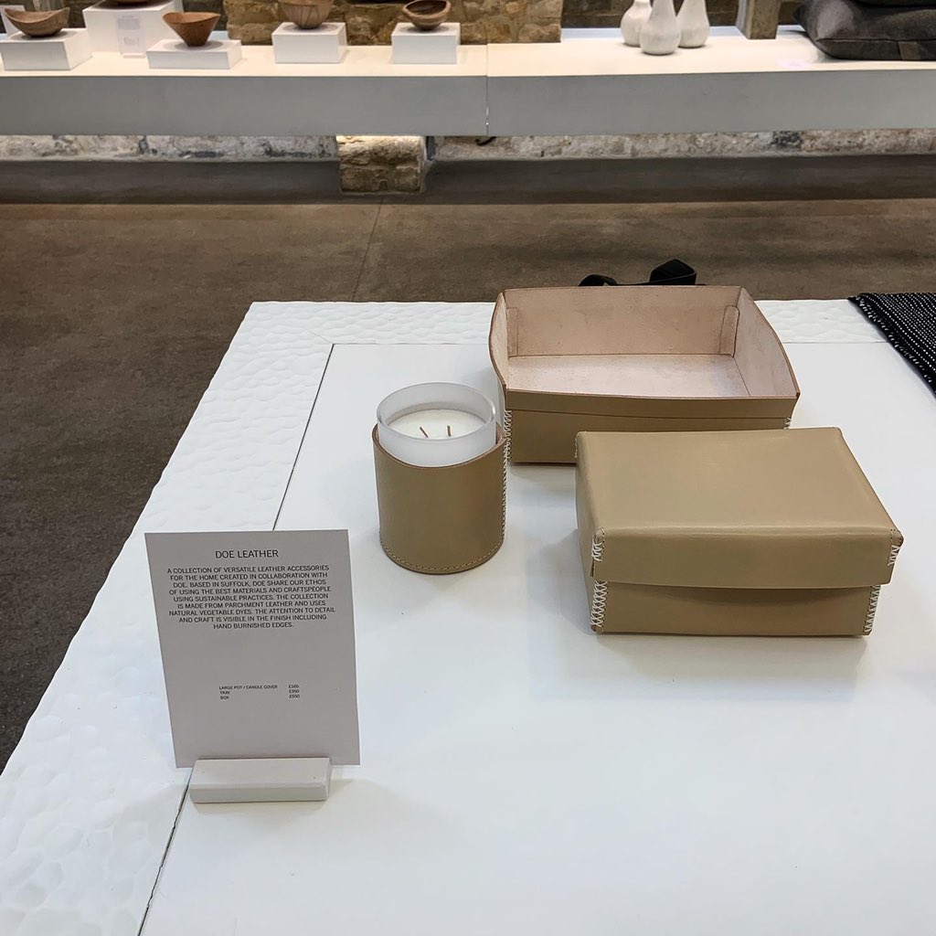 Doeleather's tweet photo. Doe x Bamford collection now in store at @Daylesford  Barn .
Beautifully displayed , thank you team Bamford . https://t.co/ioNMaXkReE