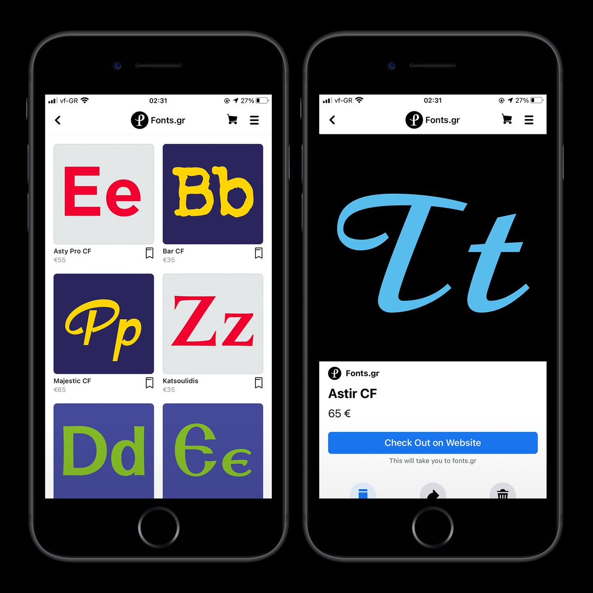 ffragkogiannis's tweet photo. My associate @georgiaharizani and I, implemented a series of extensions to @Fontsgr #online presence. Including the company’s #Instagram and #Facebook #shop. The renewed presence was complemented with the launch of the #type foundry’s first #AR filter. #fontsgr #georgiaharizani https://t.co/nkV6HYofYU
