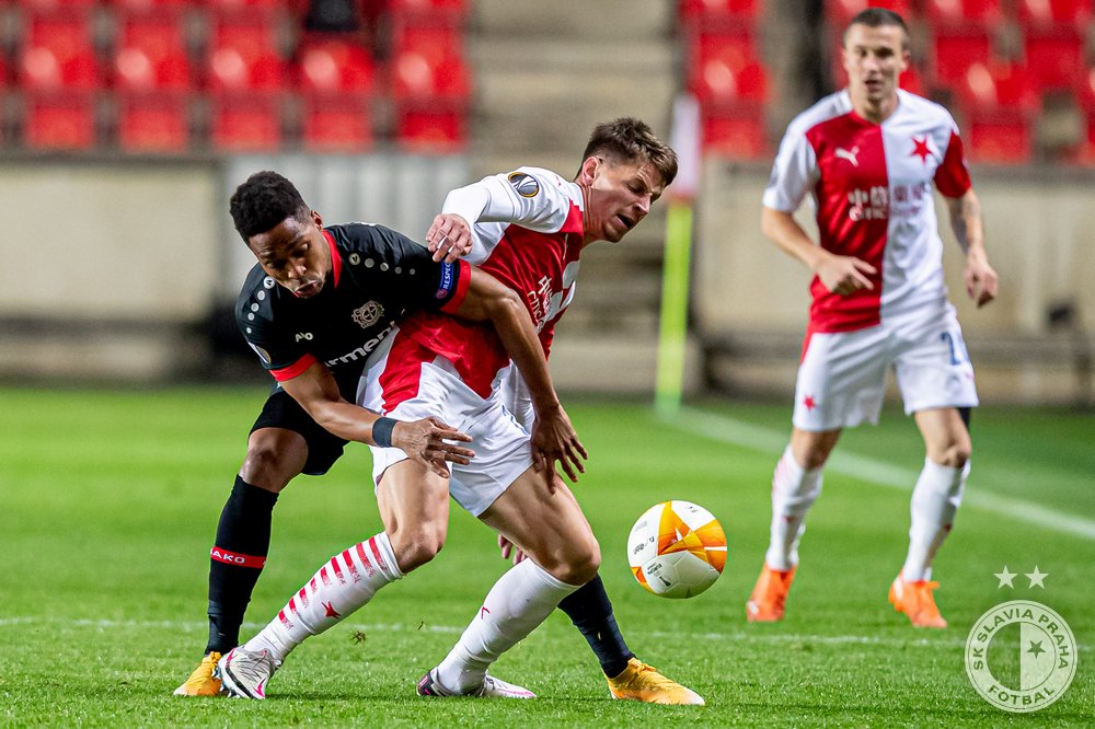 slavia_eng's tweet photo. Lukáš Masopust after #slab04: "The manager said that when I was happy for Cuf to leave for West Ham, I would play right-back as a punishment." 😂 https://t.co/PqAR9I8rga