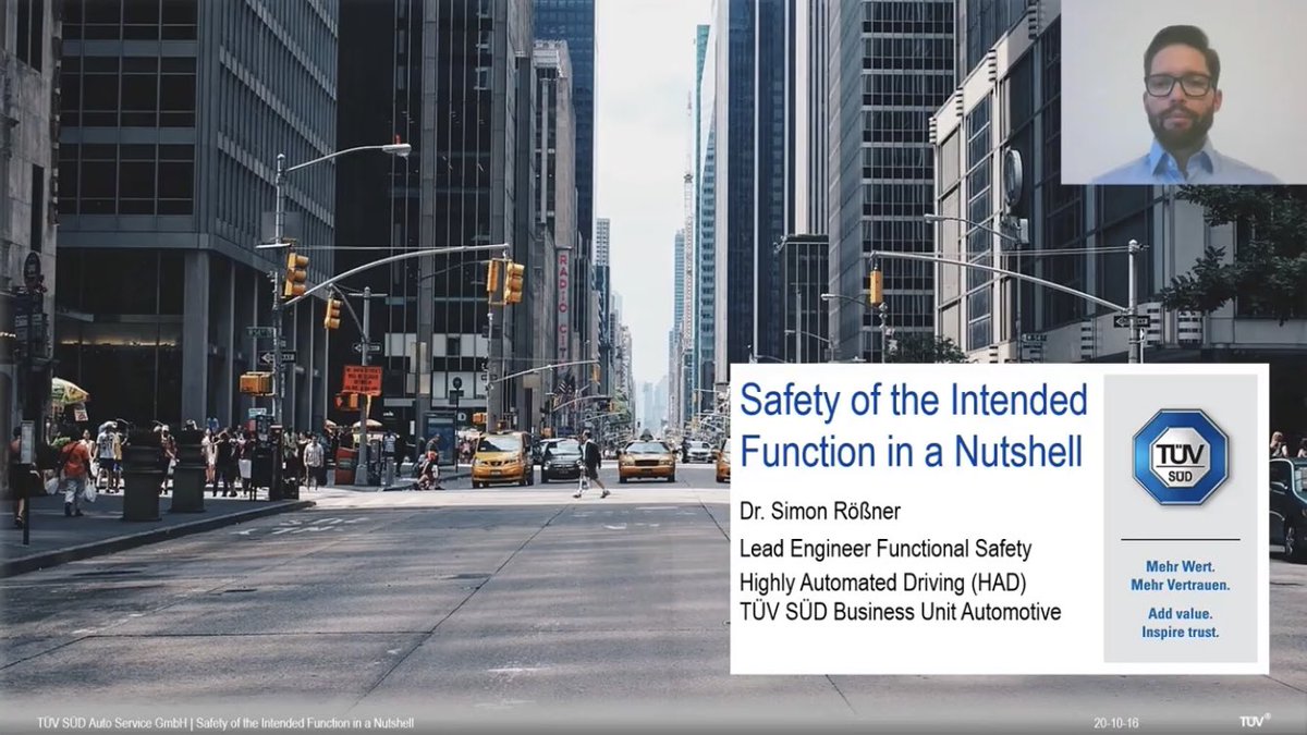 Dr. Simon Rößner, Senior Expert Functional Safety, [TÜV SÜD] is talking about Safety of Intended Function (SOTIF) - Join us! #TECVERSUM