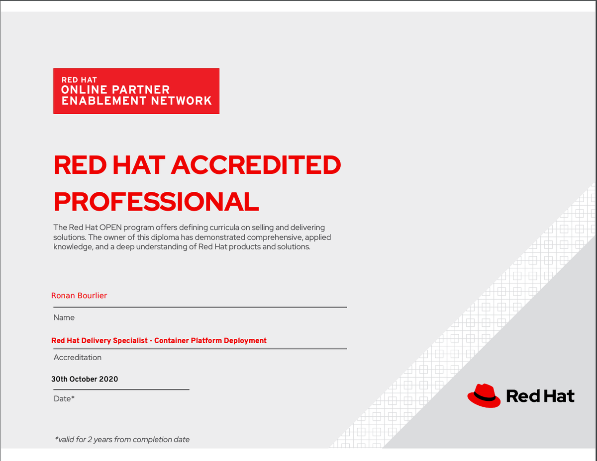 First Certification from @Redhat on #Openshift Container Platform
#OCP
Let's move to the next one !