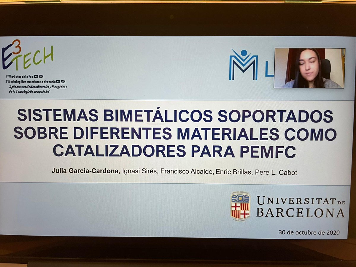 juliagc95's tweet photo. Presentando parte de mi tesis en el V workshop de la red #E3TECH y I Workshop iberoamericano a distancia, "Aplicaciones Medioambientales y Energéticas de la Tecnología Electroquímica" https://t.co/d7enEL4lMS