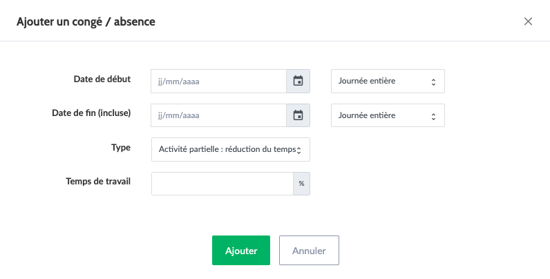 La saisie des plages mensuelles d' #activitepartielle pour vos employés se fait en quelques clics sur notre interface via la rubrique Congés / Absences #paie #rh #tpe #pme #confinement2