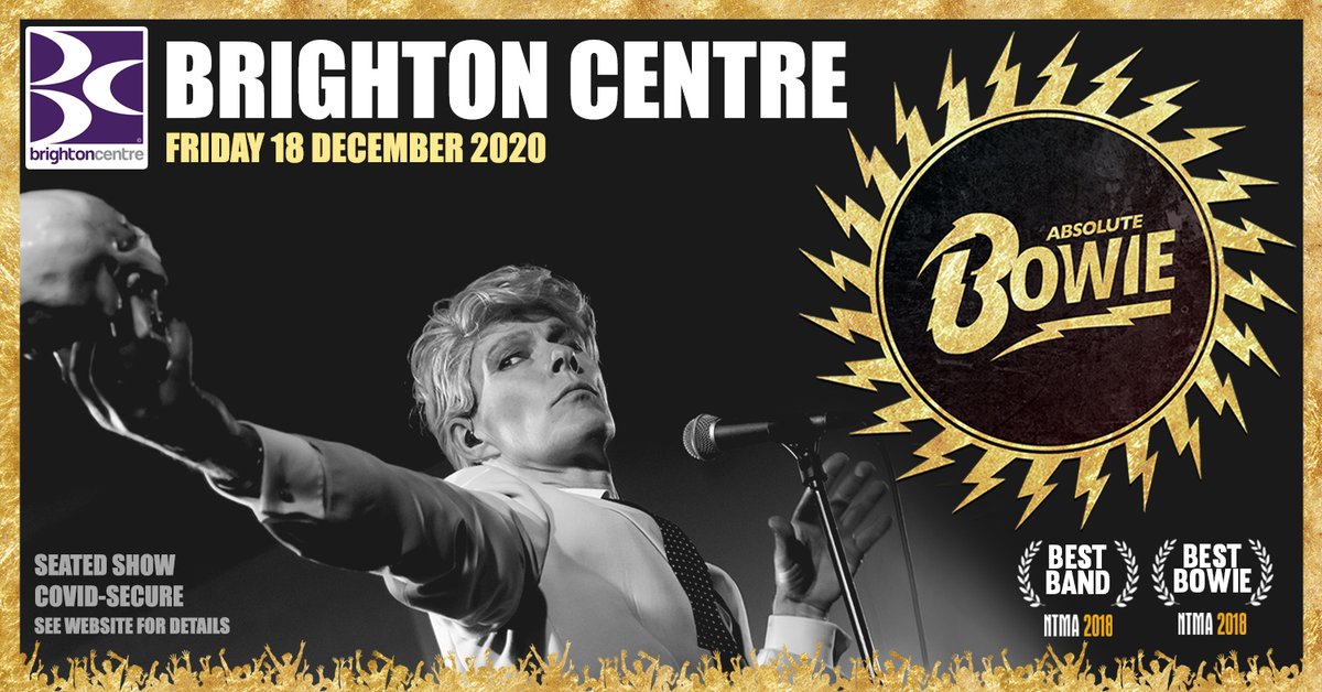 Brighton Centre (@brightoncentre) on Twitter photo ON SALE || Don your glittery boots and paint a flash on your face #Brighton as <a href="/absolutebowie/">Absolute Bowie</a> - socially distanced - will be here on Fri 18th December 2020. ow.ly/EmW450C6hva on sale NOW! ON SALE || Don your glittery boots and paint a flash on your face #Brighton as <a href="/absolutebowie/">Absolute Bowie</a> - socially distanced - will be here on Fri 18th December 2020. ow.ly/EmW450C6hva on sale NOW!