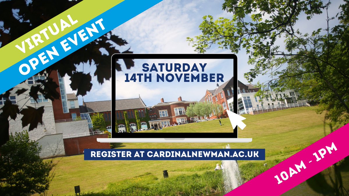 📣 Year 11s 📣 Find out what Newman has to offer. It only takes a minute to register for our Virtual Open Event here> cardinalnewman.ac.uk/about-us/colle… @PleckgateHigh @wittonpark @DarwenVale @Ashtoncsc @CarrHillSchool @FulwoodAcademy @pmghs @BCHS_uk @ribbweb @Scarisbrickhall